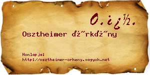 Osztheimer Örkény névjegykártya